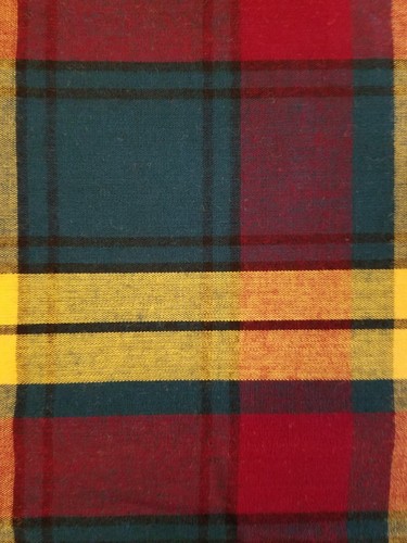 Vintage 2  Yards Multicolor Cotton Plaid Fabric 44