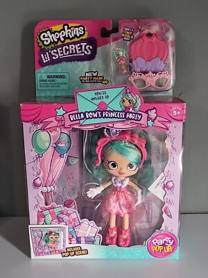 Moose Shopkins Lil Secrets Shoppies Bella Bow's Princess Party Doll Pop Up New