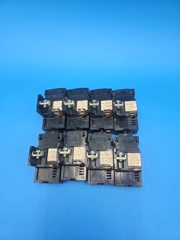 LOT OF 8 Pushmatic Bulldog Gould P115 15 Amp 1 Pole Circuit Breakers