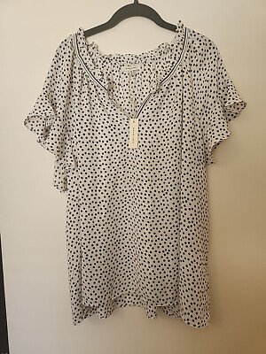 Max Studio Flutter Sleeve Polka Dot Blouse 2x