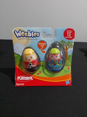 Hasbro Weebles Wobble Playskool Sports Soccer Skateboarder Girl Boy Toy 2010