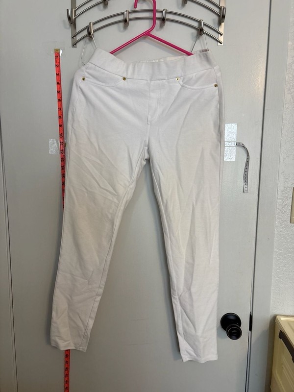 MICHAEL Michael Kors White Pull-On Stretch Denim Leggings Size M