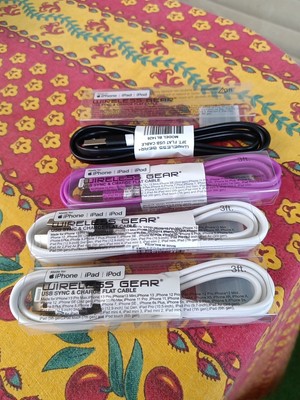 Wireless Gear iPhone iPad iPod 3 Ft USB Sync And Charge Flat Cable