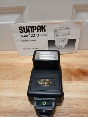 Sunpak Auto 422D Thyristor Electronic Flash Unit And Owners Manual