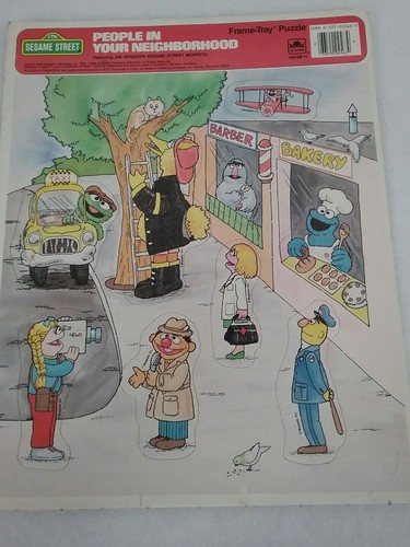 Vintage Golden Sesame Street People in Your Neighborhood Frame Tray Puzzle 1988