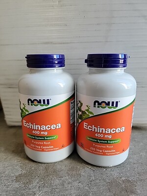 Now Foods Echinacea 400 mg 250 Veg Capsules GMP Quality Assured, Vegan,
