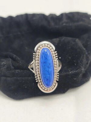 Running Bear Shop Lapis Ring Sterling Silver American Indian Silversmiths COA