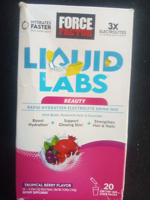 Force Factor Liquid Labs Beauty  Electrolytes Powder with Hyaluronic Acid