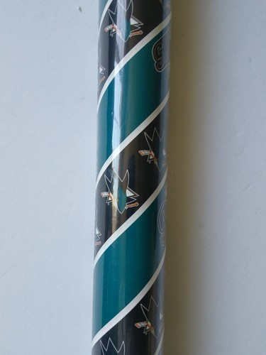 San Jose Sharks NHL Wrapping Paper Roll 2.5 FT x 2.67 YD Forever Collection Teal