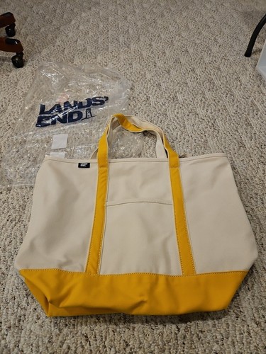 Land’s end tote bag made in USA Amazon.com: Lands' End Solid Long Handle Zip Top Canvas Tote