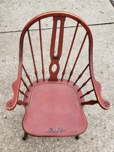 Antique Stickley Bros Toll Painted Windor Armed Chair Quaint American Furniture