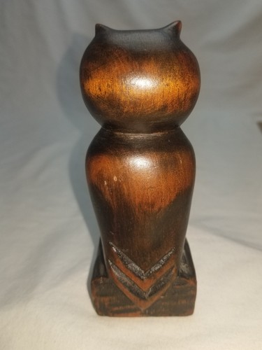 Honduras Carved Wooden Owl Art