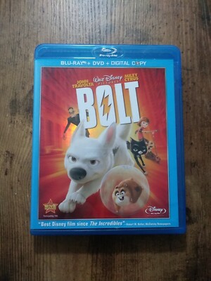 Bolt (Blu-ray Disc, 2009, With DisneyFile) 3 Discs Good Condition John Travolta