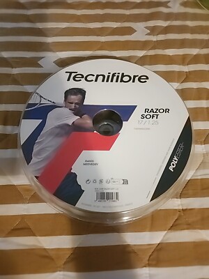 Black Tecnifibre Razor Soft 660ft 200m Reel Tennis String 17 Gauge