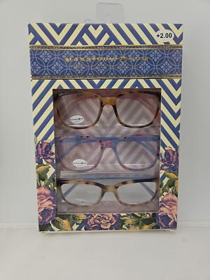 Maxstudio Designer Reading Glasses 2.00 NEW Eyeglasses