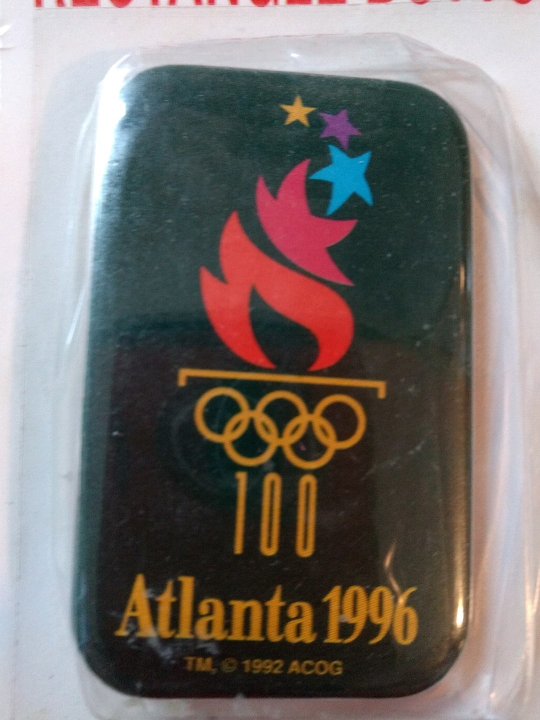 1996 Atlanta Olympics Button Pin 100 Years Officially Licensed NEW