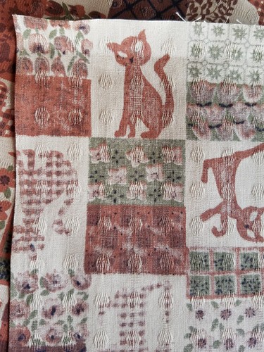 vtg 60's Fabric Cats 44