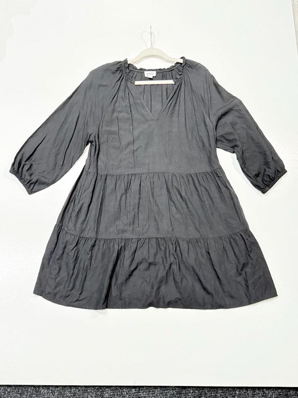 The Drop Womens Black Tiered Babydoll Dress Size XL Cottage Glam Witchy