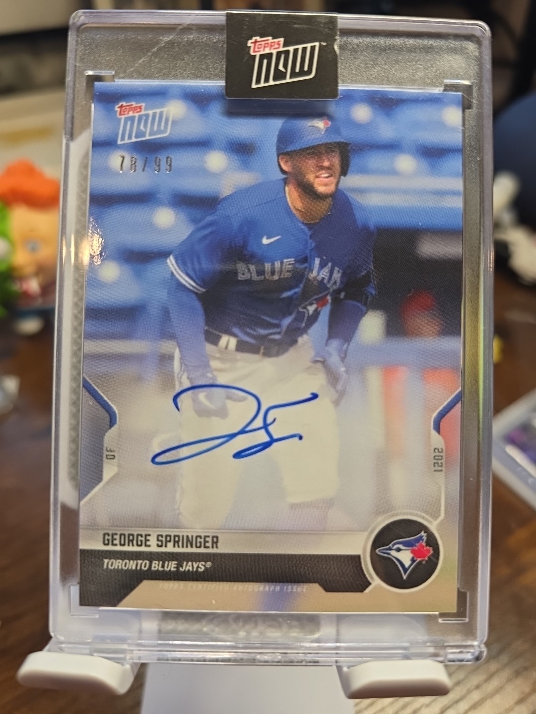 2021 Topps Now Opening Day George Springer Autograph /99 Baseball Card