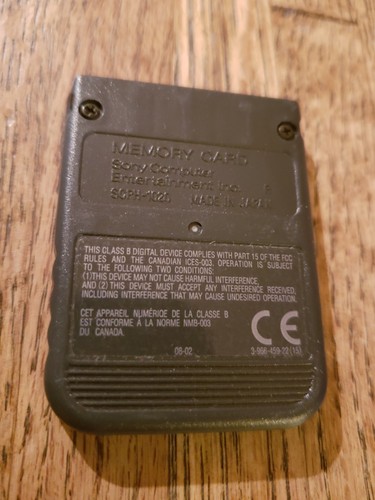 Genuine Sony Brand PlayStation 1 Memory Card Black SCPH-1020 Original PS1