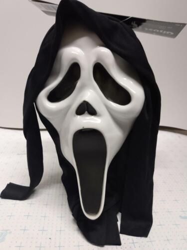 NEW Scream Ghost Face Hooded Halloween Mask Fun World. #9206S For Adult Costume