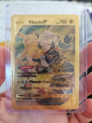 Pikachu V Gold Foil Fan Art Textured Collector Pokemon Card