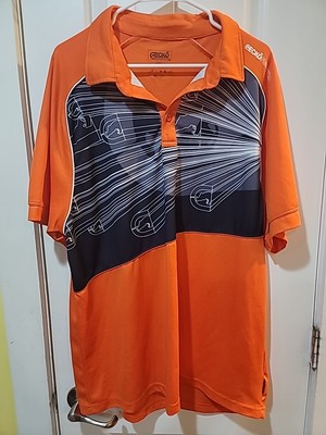 Ecko Function  Men s Short Sleeve Activewear Shirt XXL Orange Blue Button Neck