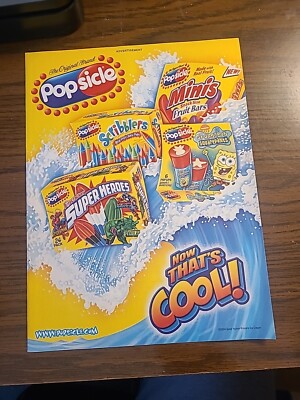 Popsicle Ice Cream Spongebob Squarepants Print Ad 2000s 8x11 Great To Frame   