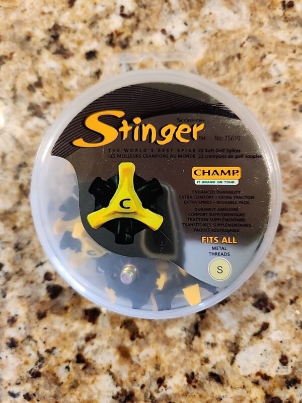 CHAMP STINGER Replacement Soft Golf Spikes Cleats 22Ct Fits Small Metal Threads