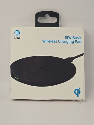 AT&T 15w Basic Fast Charge Wireless Charging Pad Black