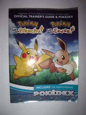 Pokemon Let's Go Pikachu Eevee Official Trainer s Guide Pokedex Stickers & Map!