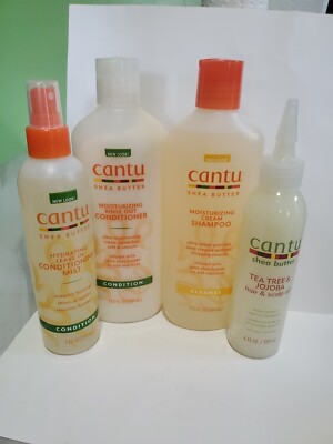 cantu shea butter.. Shampoo, Conditioner, Conditioning Mist  And Tea Tree.