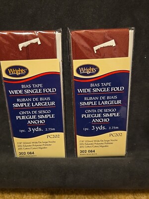 2pks - Wrights 7/8'' Berry Maroon Wide Single Fold 3 yards per pack PC202 202 084