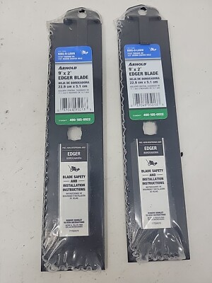 Lot 2x Arnold 490-105-0022 9-Inch x 2-Inch Edger Blade 7/16'' square 1/2'' round F