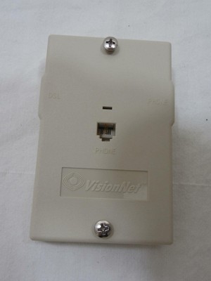 Vision DSL Wall Mount Filter 2 Phone Jack Z-Blocker Plug Cord Inline W Splitter