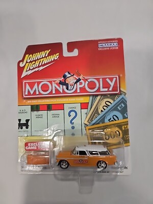 JOHNNY LIGHTNING St. James Place 1955 Chevy  55 Nomad Wagon Orange w/ Token 1:64
