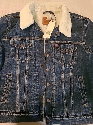Levi's Premium Ex Boyfriend Sherpa Trucker Denim Jean Jacket Womens Size 1X