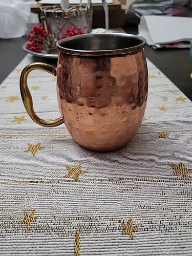 Turkish Thick Solid Pure Hammered Copper Mug, Moscow Mule Cup 20 Oz