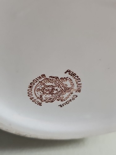 Bridgwood White Ironstone Pitcher Pink Yellow Stained Farmhouse Kitchen Decor