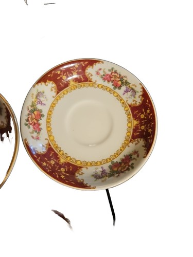 Antique Sampson Bridgwood &  Son, England, 2 Demitasse cups & Saucers Floral 