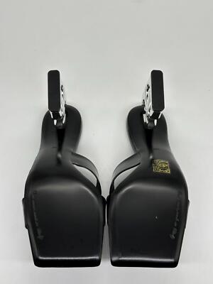 Pre-owned Dolce & Gabbana Dg Logo Heel Crisscross Slide Sandals Mules Shoes $1095 In Black