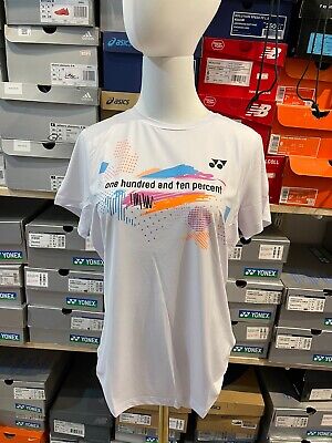 YONEX Women's Badminton T-Shirts Sports Top Tee White [100/US:M] NWT 89TR002F