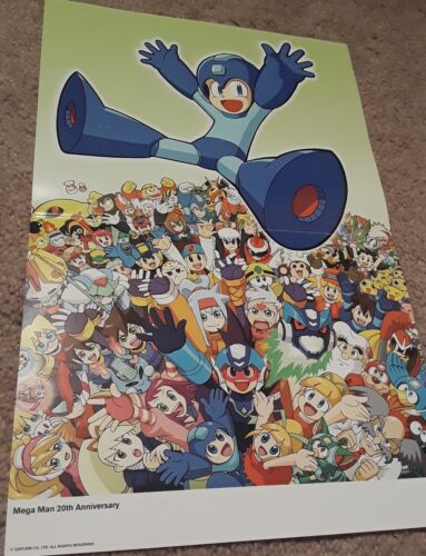 Mega Man 20th Anniversary 15.5''x11.5'' Nintendo Power Double Sided Poster