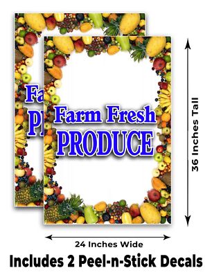 FARM FRESH PRODUCE Signicade 24x36 Aframe Sidewalk Sign Banner Decal VEGETABLES