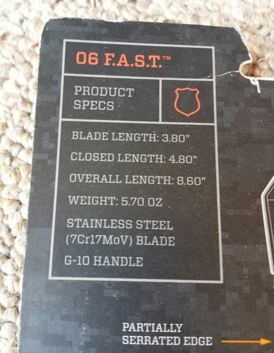 Gerber 06-F.A.S.T. Serrated Edge Knife Survivalist Camping Prepper Tool NOS