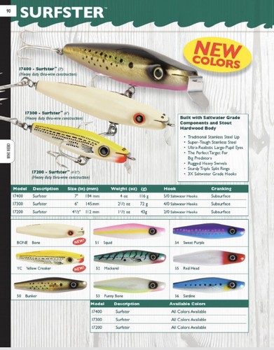 ルアー・フライ Creek Chub Game Fisher #5500 3 Packs Creek Chub 6” Surfster Funny Bone | eBay