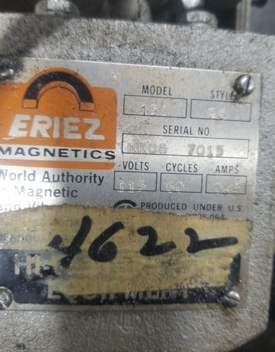 Eriez 15A Vibrating Shaker Feeder Vibratory Equipment #3612SR