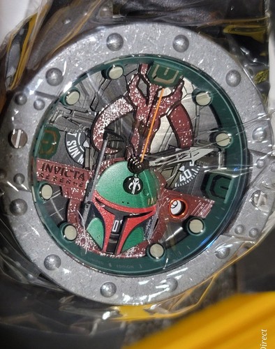 Pre-owned Invicta - Star Wars - Boba Fett - Reserve Wide Blk Leather Strap - Mens Watch