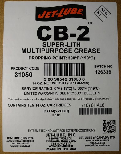 CB-2 Multi-Purpose Grease - cb-2 14oz cartridge super-lith (31050) (SET OF 10)