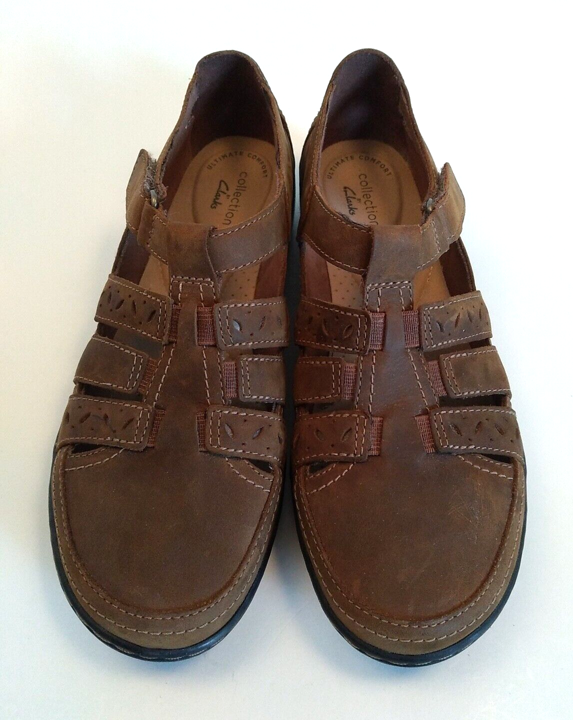 靴 world fisherman  Clarks Collection Clarks Collection Womens 6.5Fisherman Brown Leather Sandal